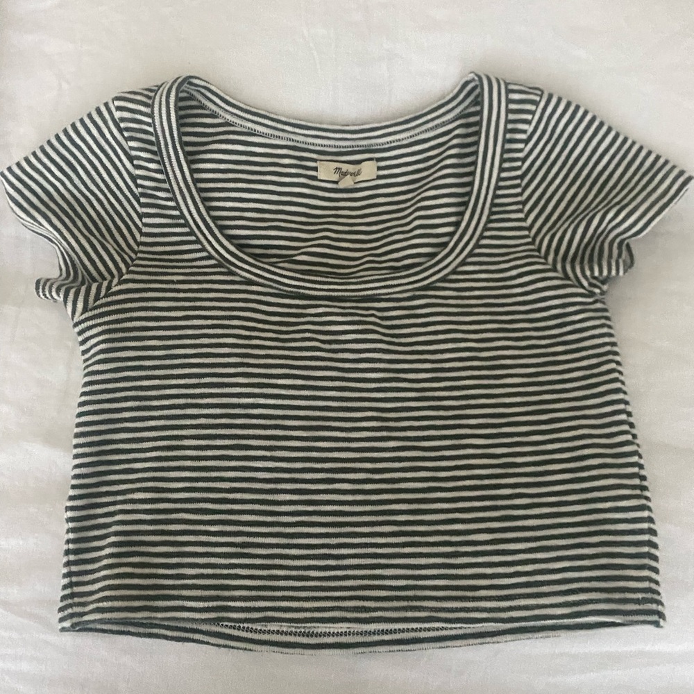 Madewell cropped stripe tee size XS